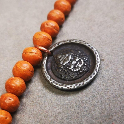 Mala Pendant,Mahakala Amulet for Prayer Beads,Necklace,Bag Hanging,1.0"