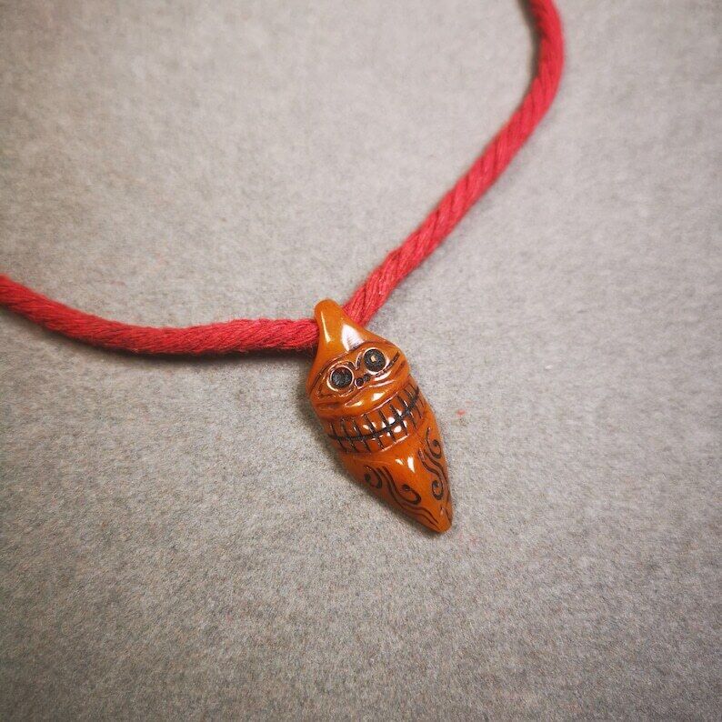 Yak Bone Amulet,Skull Vajra Kila(Dorje Phurba) Pendant