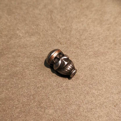 Mala Guru Bead, Skull Shape T-drilled 3-Hole Bead for Prayer Bead,0.87" - Tibetan Buddhist mala beads, view 5