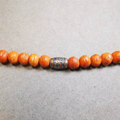 Cold Iron 3 Eyes Dzi Marker Beads 0.47" - Tibetan dzi bead, view 4
