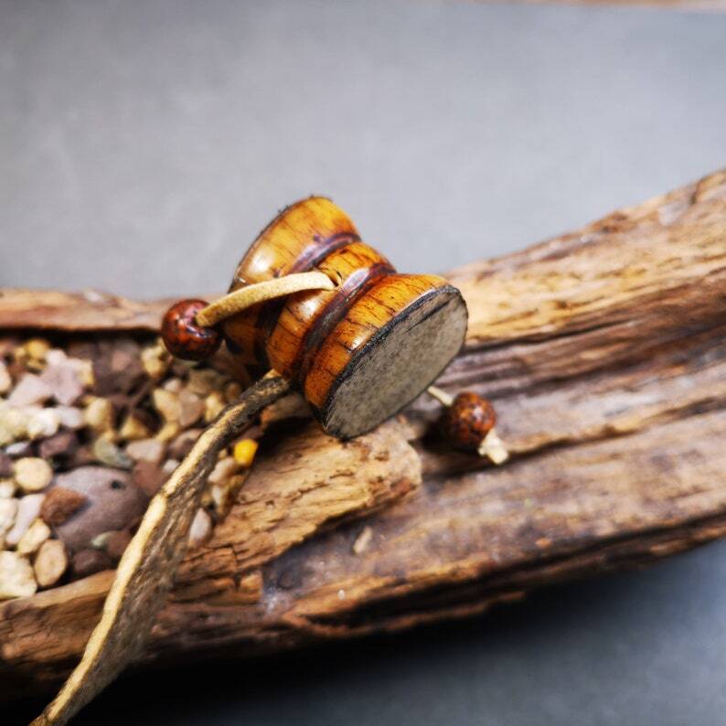 Gandhanra Tibetan Buddhist Yak Bone Carved Damaru Drum,Mini Chod Drum