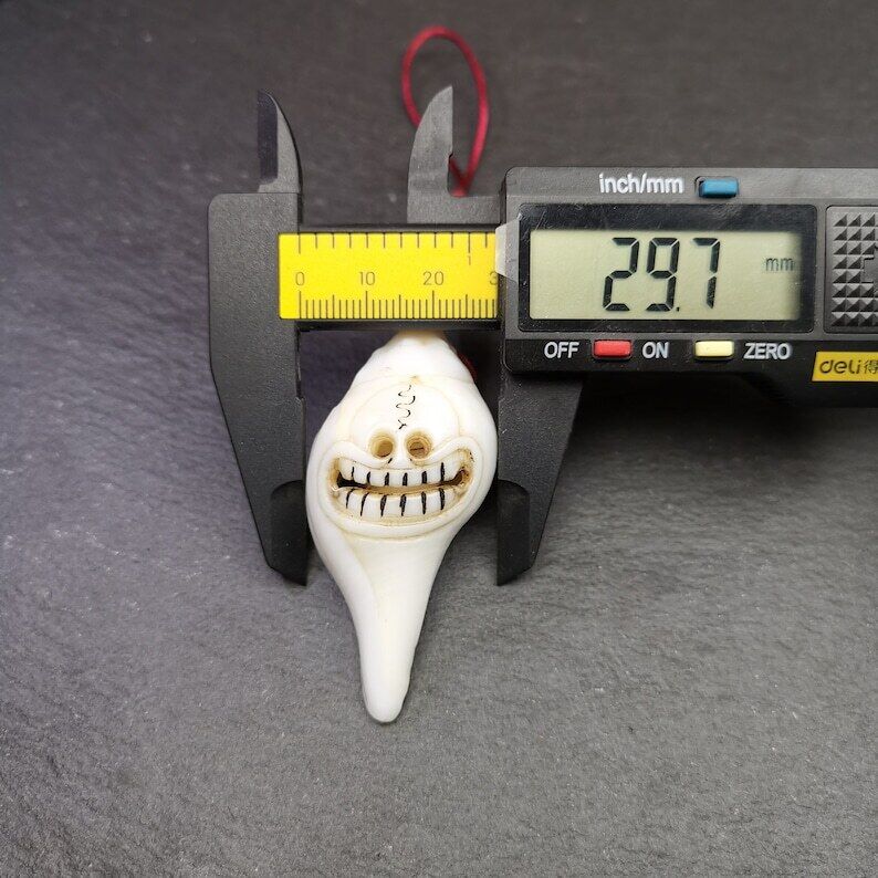 White Conch Shankha 2.36" - Tibetan Buddhist art, view 9