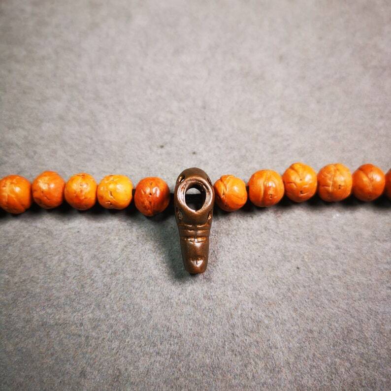 Mala Guru Bead, T-drilled 3-Hole Connector Bead for Prayer Bead,0.87" - Tibetan Buddhist mala beads, view 4
