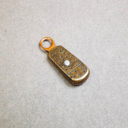 Pendant,Mantra Dot Charm Amulet 1.34" - Tibetan Buddhist amulet, view 8
