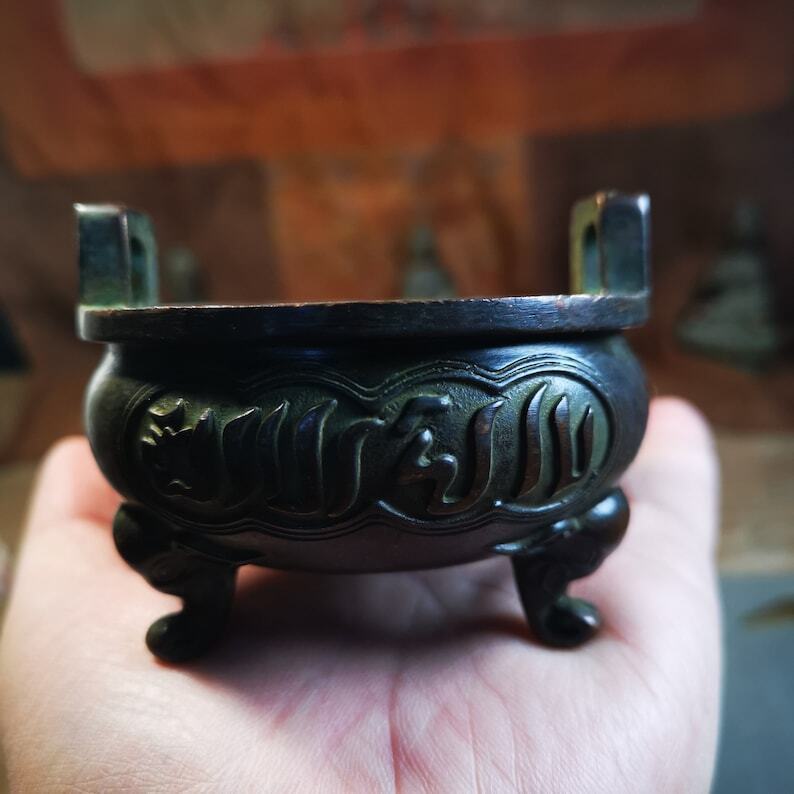 Censer,Amphora Incense Burner 1.81" - Tibetan Buddhist art, size reference