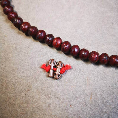Amulet Pendant,Mini Vajra and Dorje Bell, Mala Accessories - Tibetan Buddhist mala beads, view 4