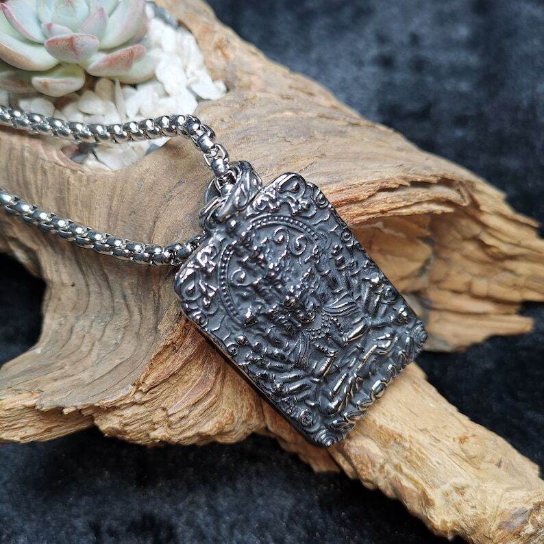 Buddhist Amulet,Chenrezig,Padmapani,Avalokitesvara - Tibetan Buddhist amulet, view 4