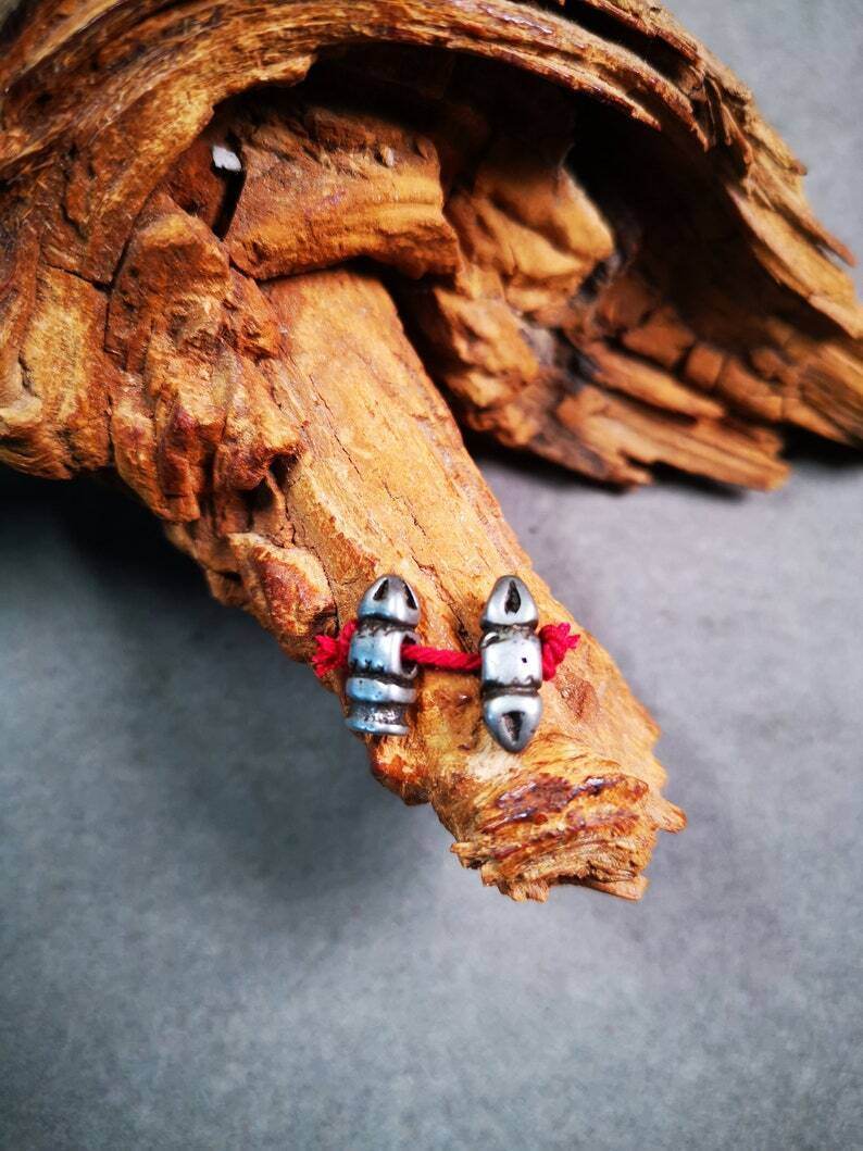 Amulet Pendant,Mini Vajra and Dorje Bell, Mala Accessories - Tibetan Buddhist mala beads, detailed view
