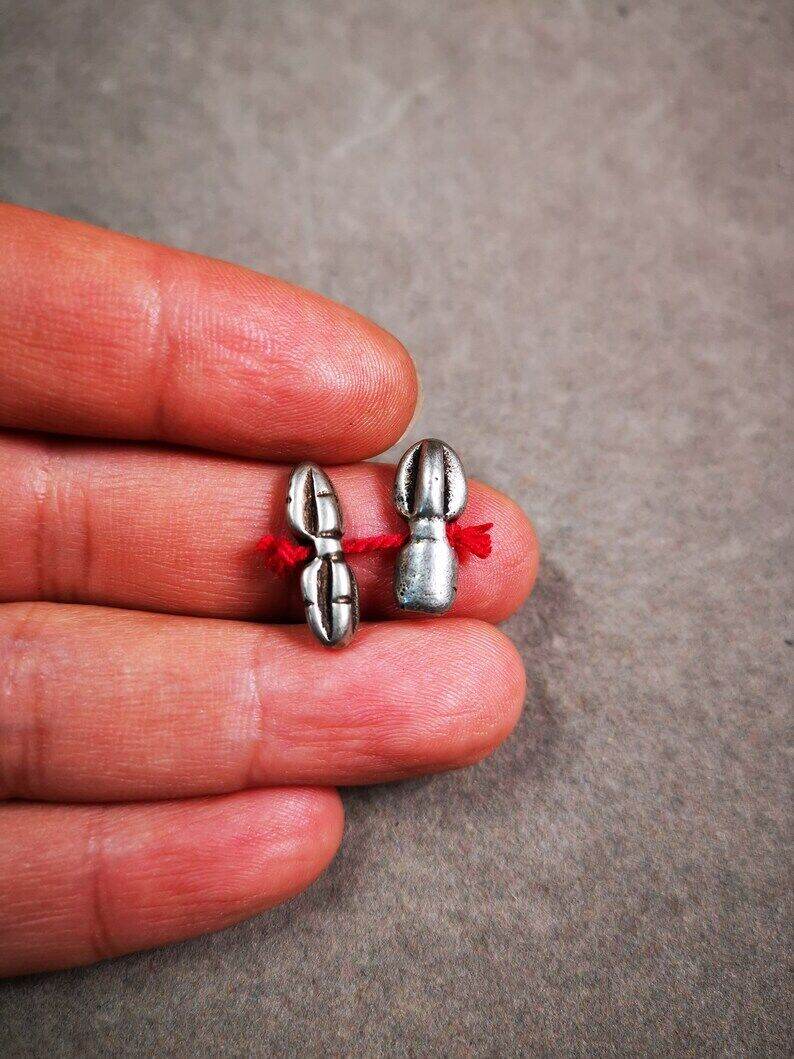 Amulet Pendant,Mini Vajra and Dorje Bell, Mala Accessories - Tibetan Buddhist mala beads, size reference