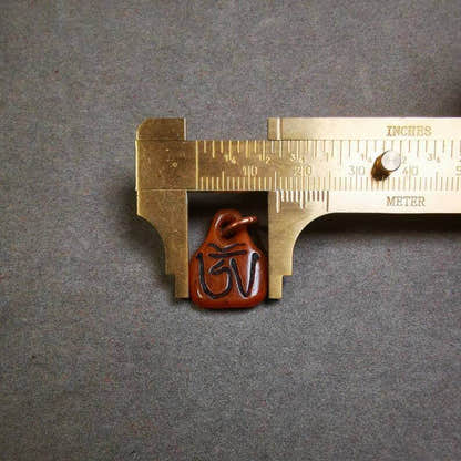 Yak Bone Carved OM Letter Prayer Bead Pendant - Tibetan Buddhist art, view 8