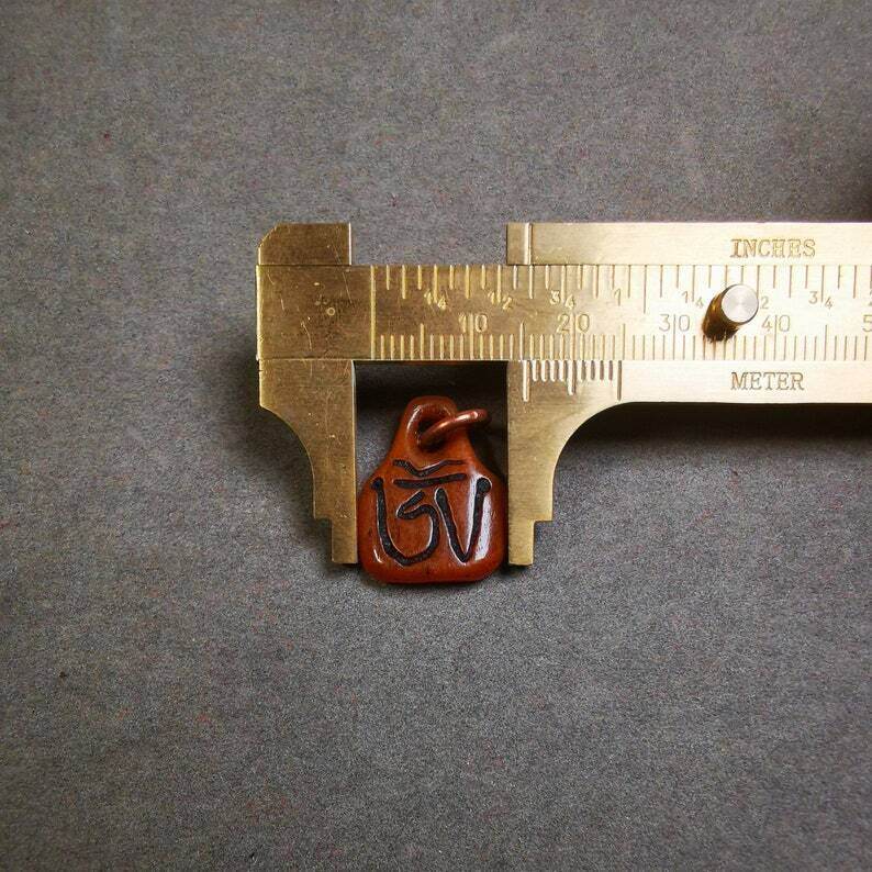 Yak Bone Carved OM Letter Prayer Bead Pendant - Tibetan Buddhist art, view 8