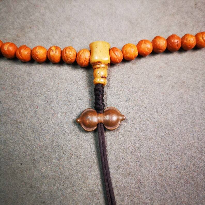 Amulet,Vajra Pendant for Mala,Bag Hanging,Prayer Bead,0.87" - Tibetan Buddhist mala beads, view 6