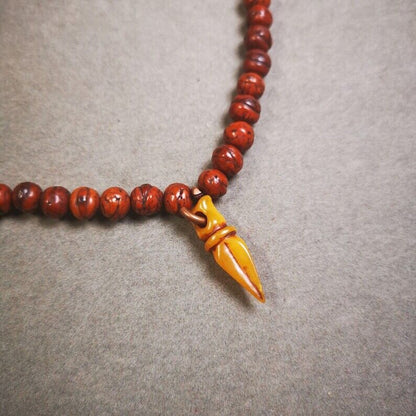 Gandhanra Tibetan Yak Bone Amulet Vajra Kila(Dorje Phurba) for Mala,Prayer Beads