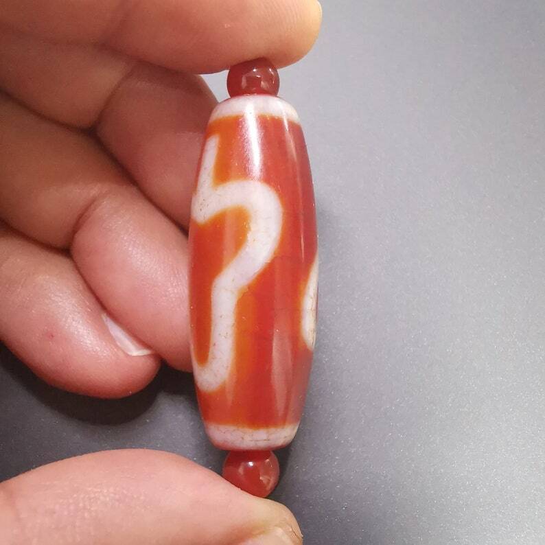 Fire Agate Bodhi Dzi Bead Gandhanra-ART