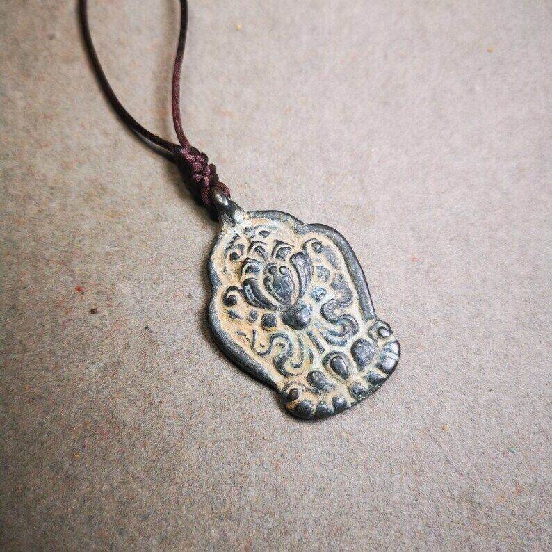 Buddhist Amulet,Lotus Pendant Badge - Tibetan Buddhist amulet, view 5