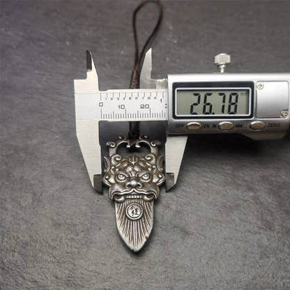 Amulet,Kirtimukha Pendant,Bhoma,Banaspati,1.97" - Tibetan Buddhist amulet, view 7