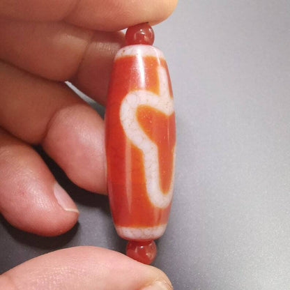 Fire Agate Bodhi Dzi Bead Gandhanra-ART