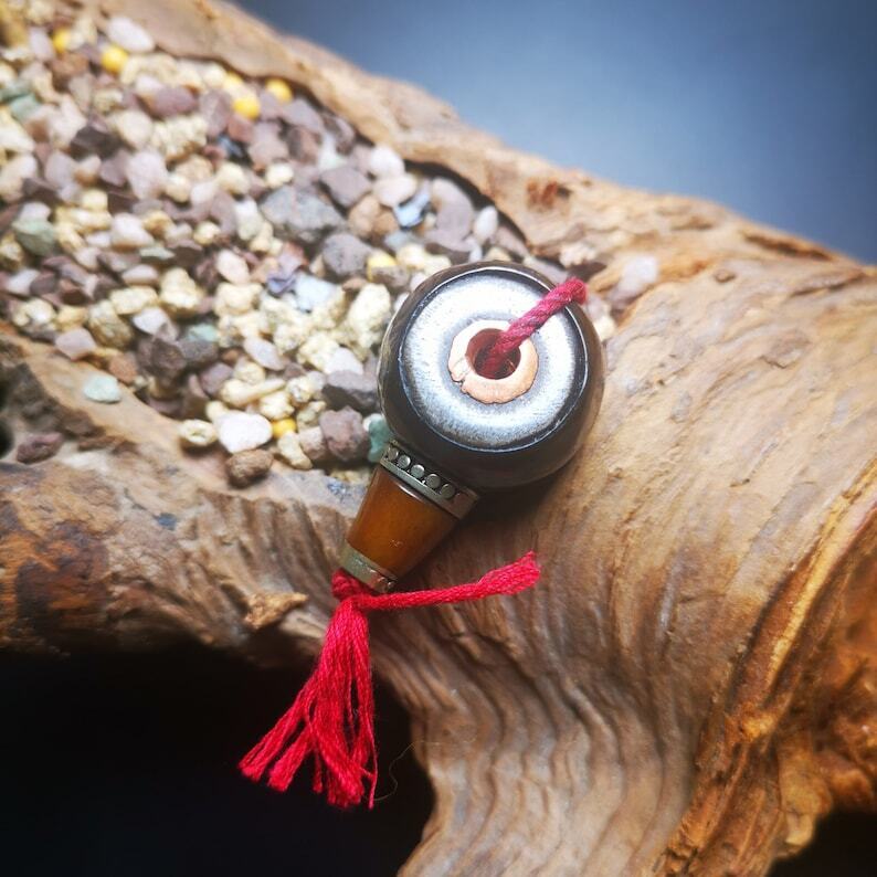 Gandhanra Tibetan Yak Bone Guru Bead,3-Hole Prayer Bead,Mala Bead,Connector Bead