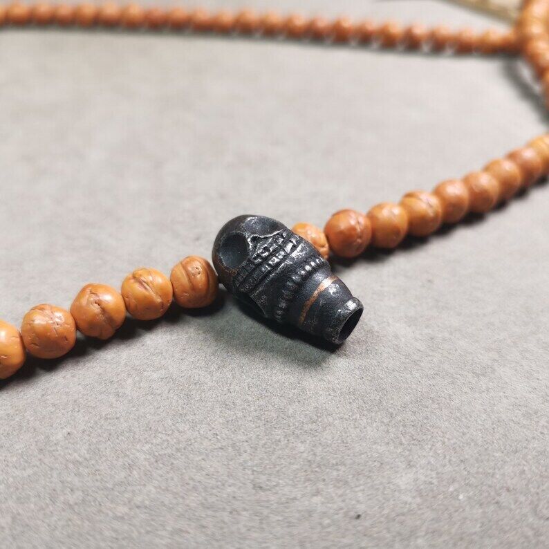 Gandhanra Tibetan Mala Guru Bead, T-drilled 3-Hole Connector Bead for Prayer Bead,0.98"