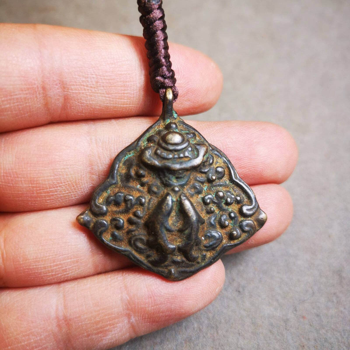 Buddhist Amulet, Vase and Golden Fish Badge,Thokcha - Tibetan Buddhist amulet, view 9