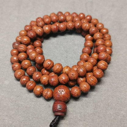 Old 108 Bodhi Beads Mala,8mm Prayer Beads for Meditation,32 inches