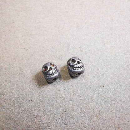 Citipati Skull Marker Beads 0.4" - Tibetan Buddhist art, view 7