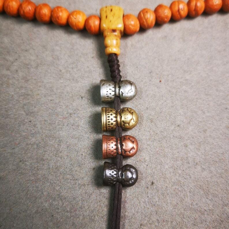 Amulet,Stupa Bead Pendant for Mala,Bag Hanging,Prayer Bead,0.5" × 0.35"