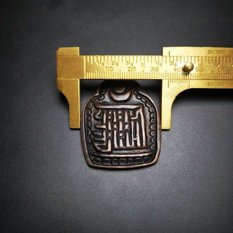 Gandhanra Handmade Kalachakra Amulet Badge,Symbol of Buddhist,60 Years Old - Tibetan Buddhist amulet, view 8