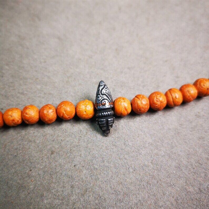 Amulet,Stupa Bead Pendant for Mala,Bag Hanging,Prayer Bead,0.9" × 0.3"