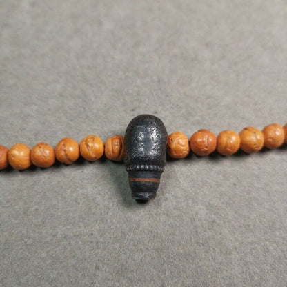 Gandhanra Tibetan Mala Guru Bead, T-drilled 3-Hole Connector Bead for Prayer Bead,0.98"