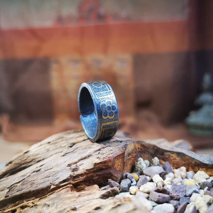 Tibetan Ring,Dzi Totem Ring 0.95"