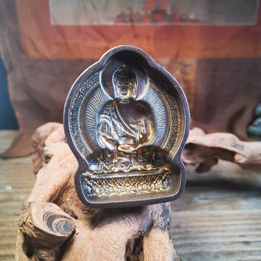 Buddha Statue Tsa Tsa Mold,Amitayus,Amida,Amitabha Tsha - Tibetan Buddhist statue, detailed view