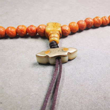 Amulet,Vajra Pendant for Mala,Bag Hanging,Prayer Bead - Tibetan Buddhist mala beads, front view