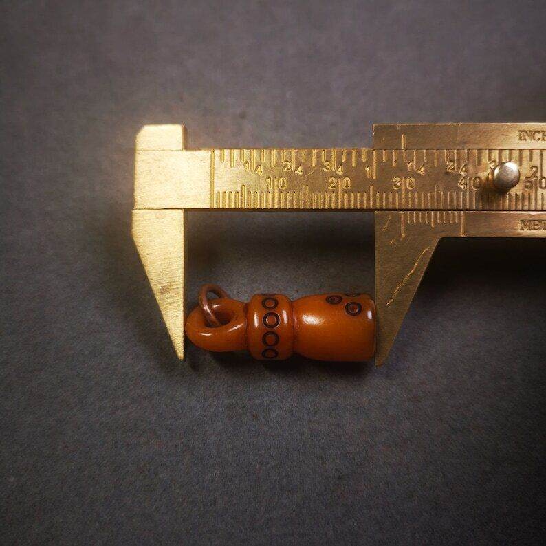 Yak Bone Carved Seal Amulet, Swastika Pattern Stamp Pendant - Tibetan Buddhist amulet, view 8