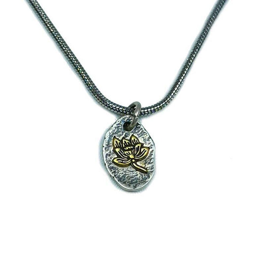 Lucky Charm, Unique Buddhism Lotus,Silver Pendant Amulet