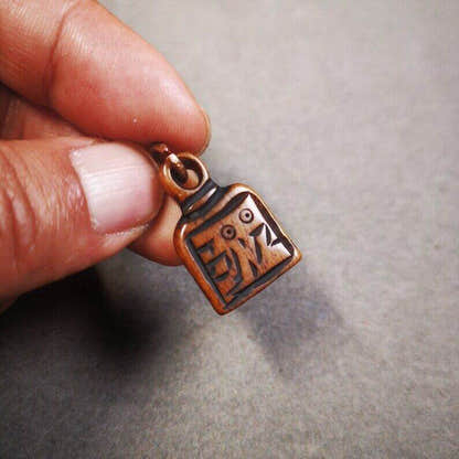 Yak Bone Carved Letter Prayer Bead Pendant - Tibetan Buddhist art, view 9
