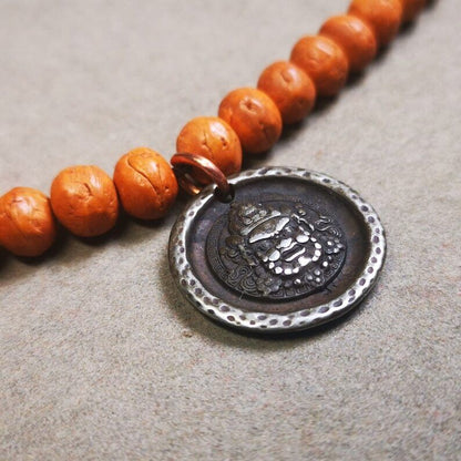 Mala Pendant,Mahakala Amulet for Prayer Beads,Necklace,Bag Hanging,1.0"