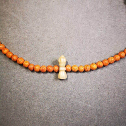 Yak Bone Carved Vajra Bell Amulet Pendant,Spacer Bead for Mala - Tibetan Buddhist mala beads, view 5