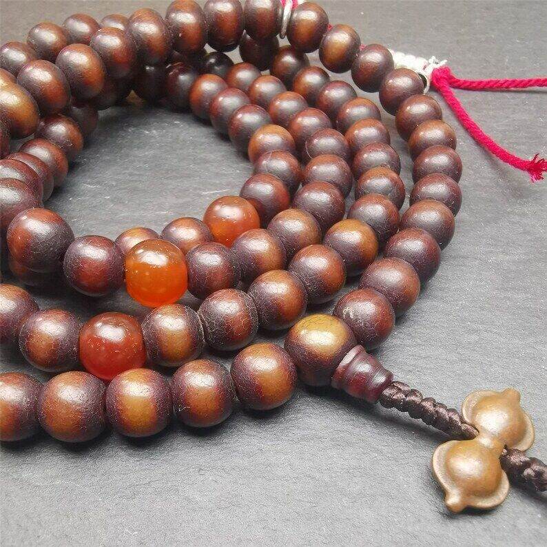 Prayer Beads,9.6mm Bodhi Root Bead Mala - Tibetan Buddhist mala beads, view 4