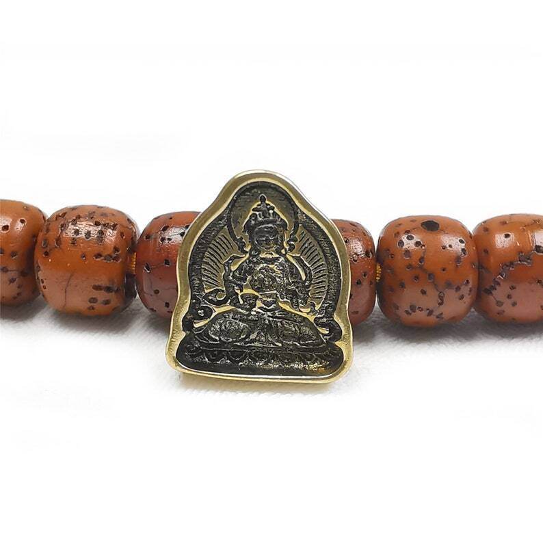 Mini Vajrasattva Tsa Tsa Mold Pendant - Tibetan Buddhist vajra, front view