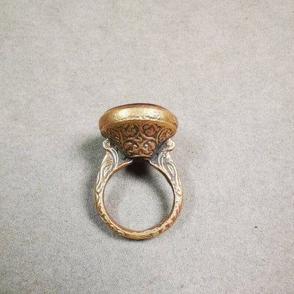 Old West Asian Ring,Made of Ruby and Copper,From Pakistan