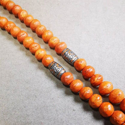 Cold Iron 3 Eyes Dzi Marker Beads 0.47" - Tibetan dzi bead, front view