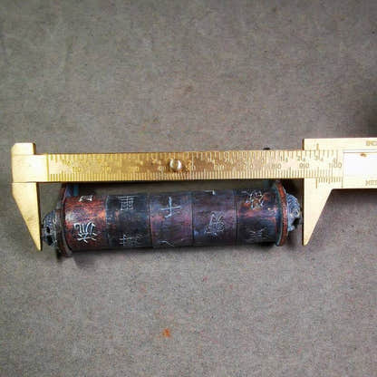 Combination Padlock, Old Door Lock, 3.74" - Tibetan Buddhist art, view 8