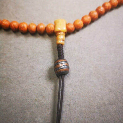 Mala Spacer Bead,Cold Iron Stripe Marker Beads for Prayer Beads Necklace - Tibetan Buddhist mala beads, front view