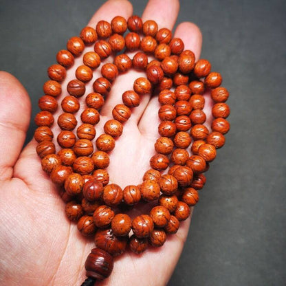 Old 108 Bodhi Beads Mala,8mm Prayer Beads for Meditation,32 inches