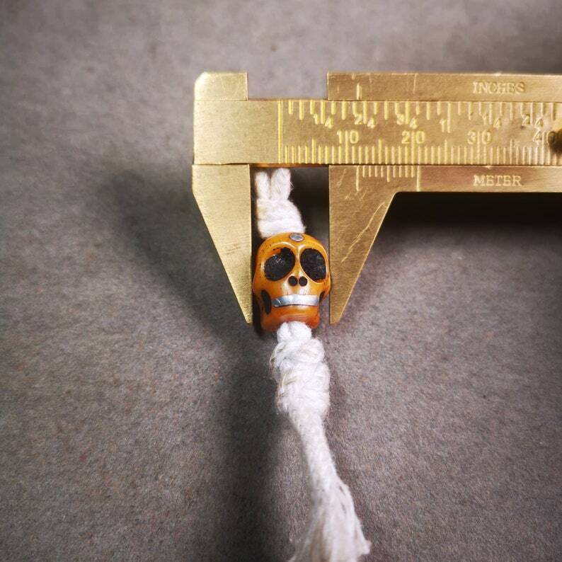 Yak Bone Carved Skull Prayer Bead Pendant,Bead Counter Clip Amulet for Mala - Tibetan Buddhist mala beads, view 9