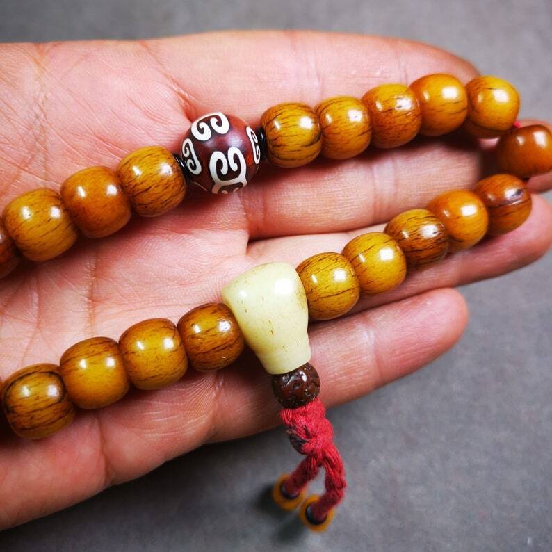 Wrist Mala Bracelet,11mm Prayer Beads Bracelet for Men