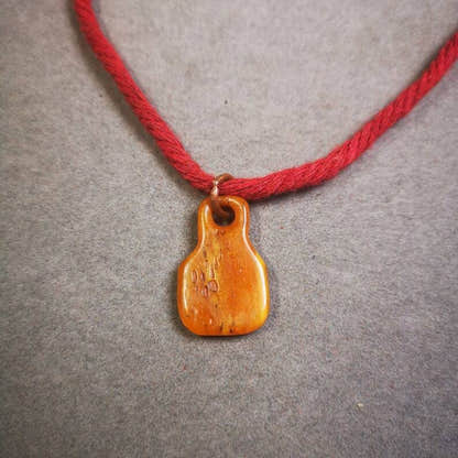Yak Bone Carved Prayer Bead Pendant 0.98" - Tibetan Buddhist art, view 4
