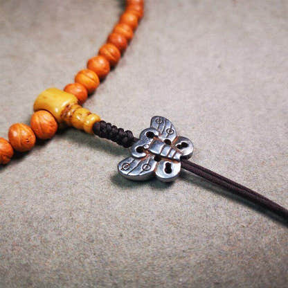 Amulet,Butterfly Pendant for Mala,Bag Hanging,Prayer Bead Necklace - Tibetan Buddhist mala beads, view 5