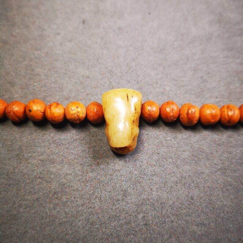 Guru Bead, T-drilled 3-Hole Bead for Prayer Bead - Tibetan Buddhist art, view 6